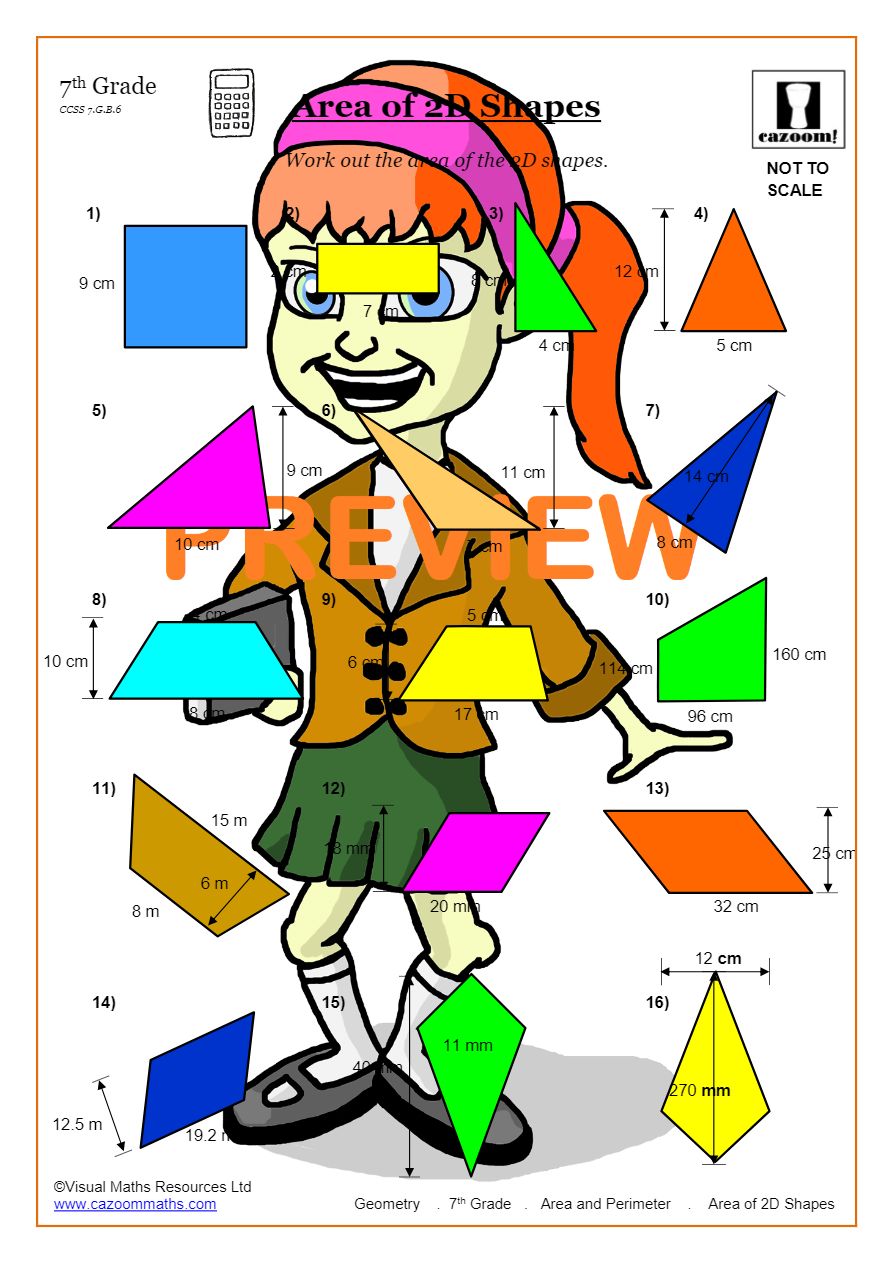 Area And Perimeter (Math Worksheets) Cazoom Maths